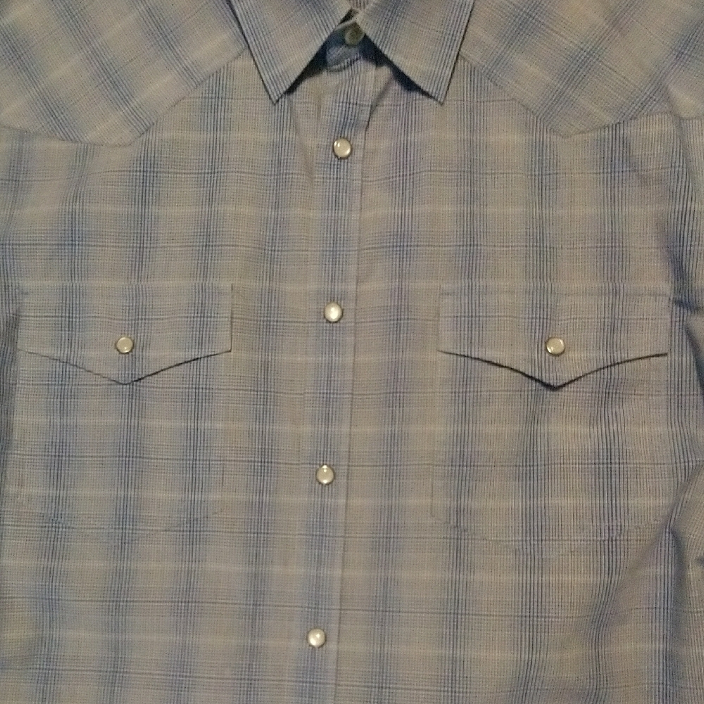 Theory Light Blue Patterned Button Down Western S… - image 5